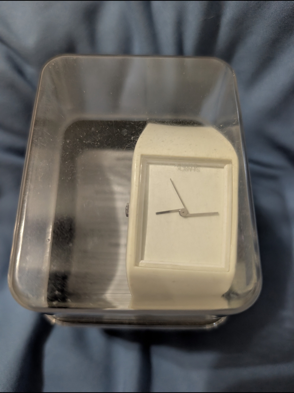 Philippe Starck White Silicone Square Watch